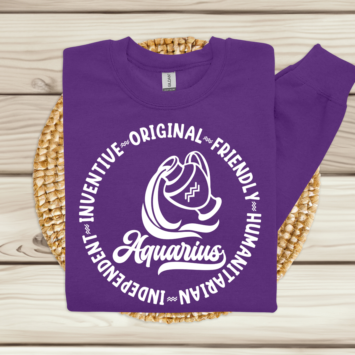 Aquarius Zodiac Shirt - Astrology Apparel, Crewneck, Long Sleeve, and Hoodie