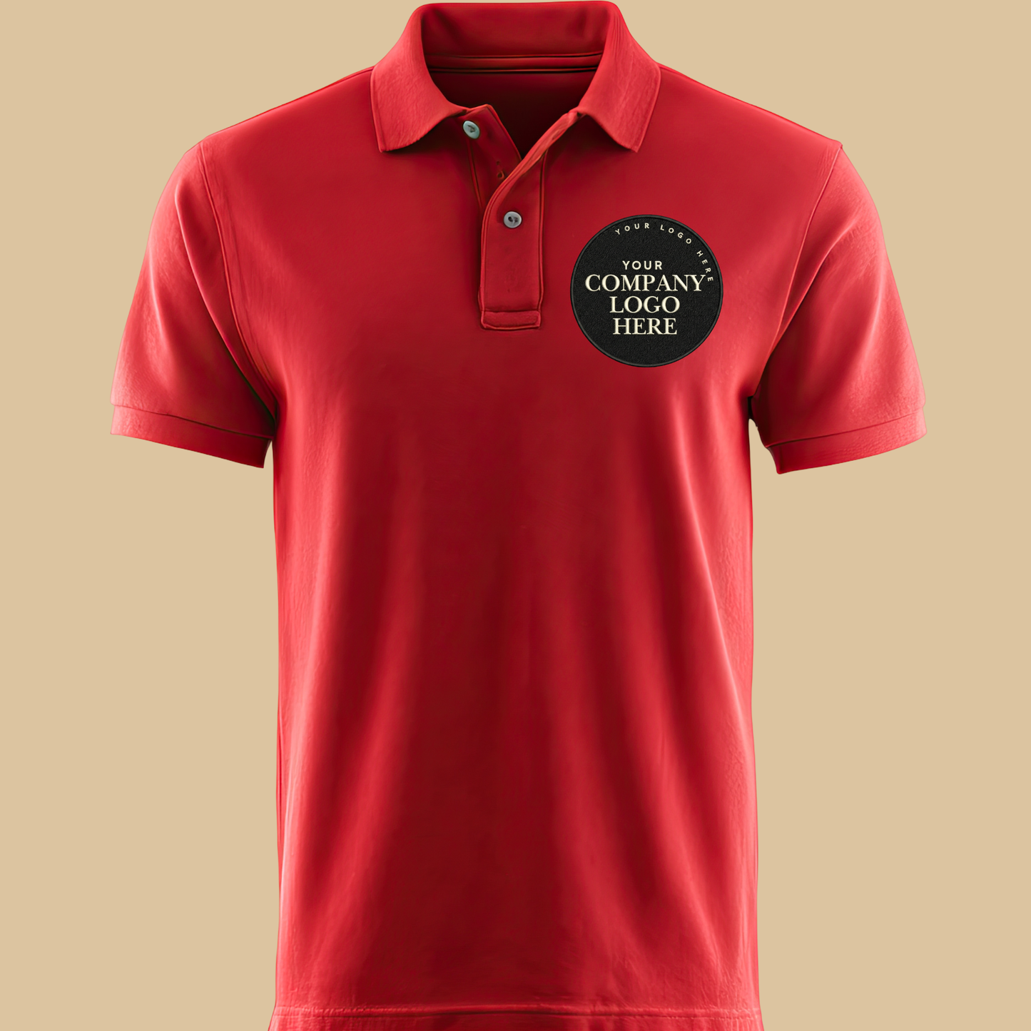 Embroidered Custom Company Patch Polo Shirt - Company Logo