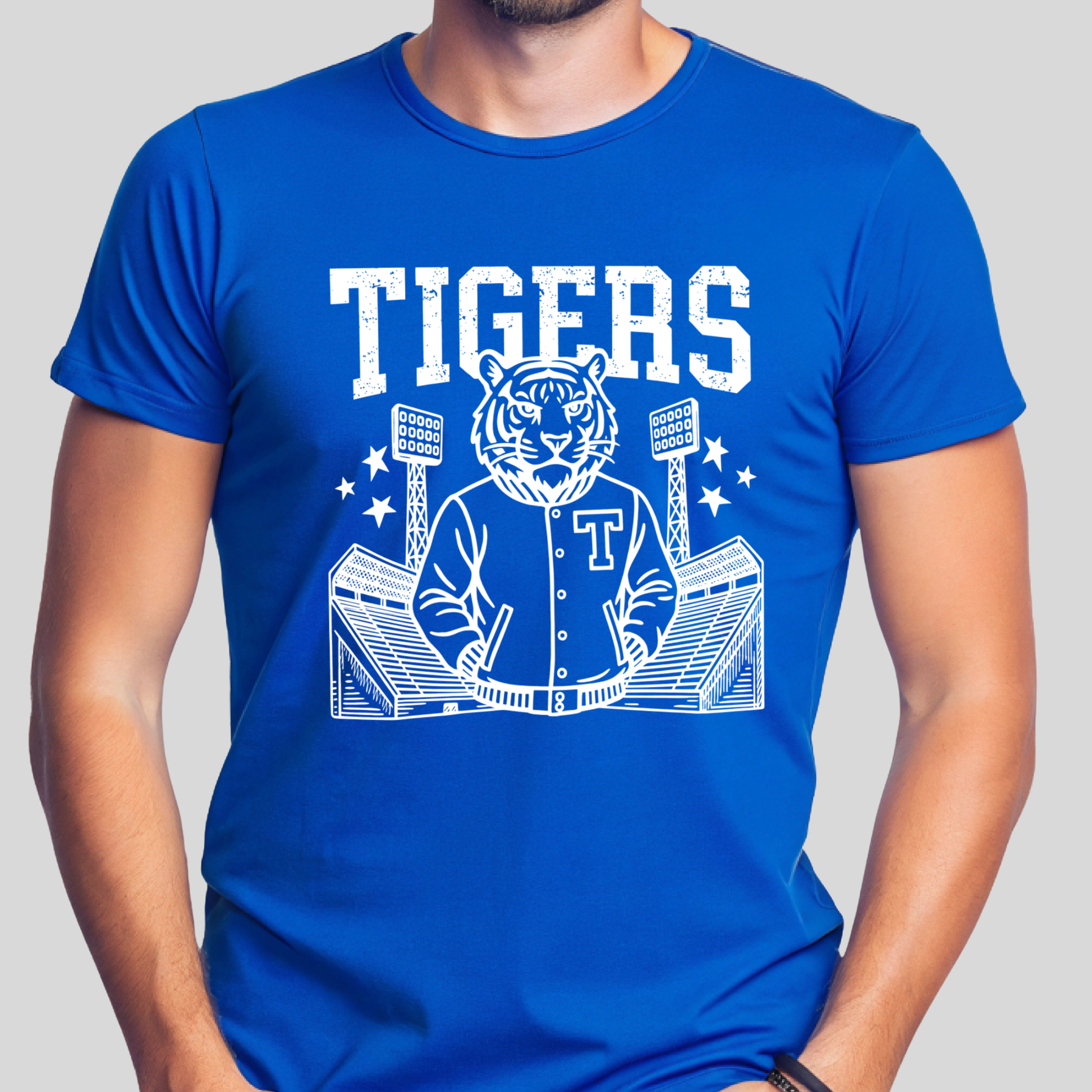Tigers Mascot Shirt - Tigers Varsity Jacket Football Game Day Spirit T-Shirt