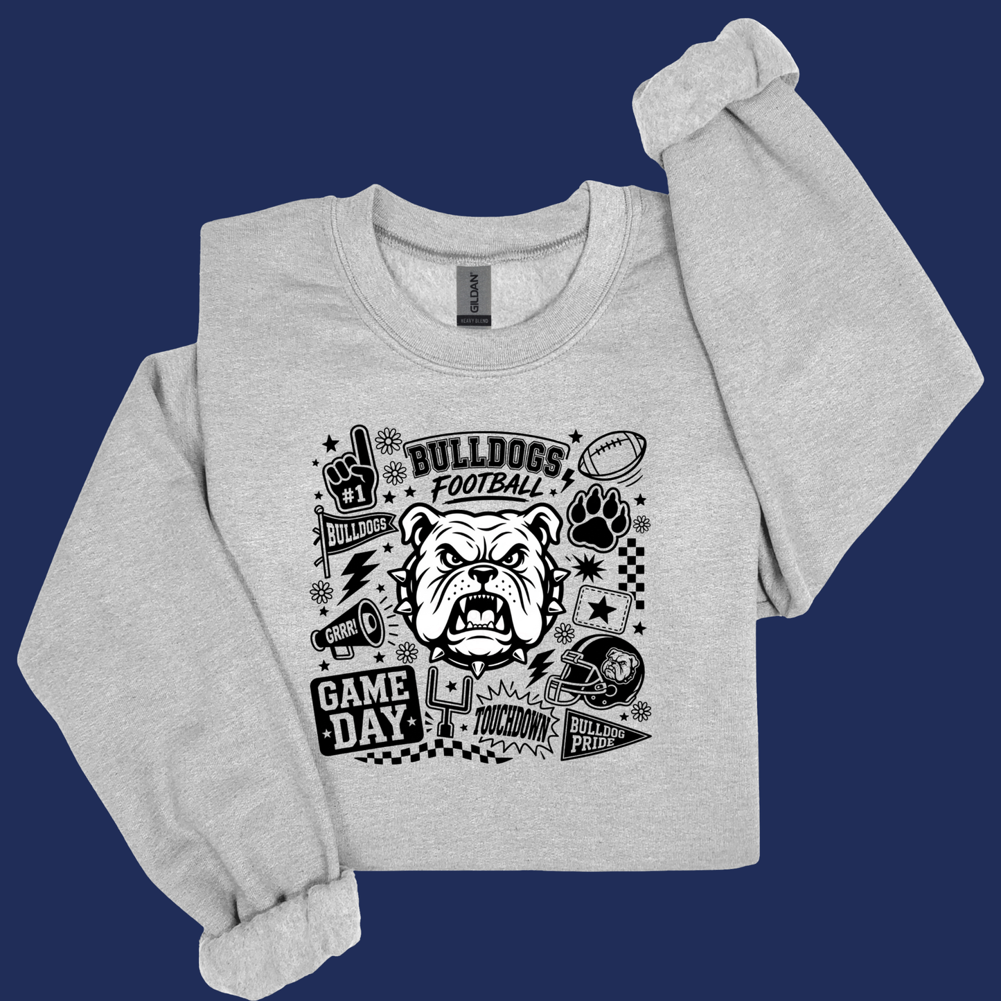 Bulldogs Football Spirit T-shirt - Game Day Bulldog Mascot & Touchdown Apparel