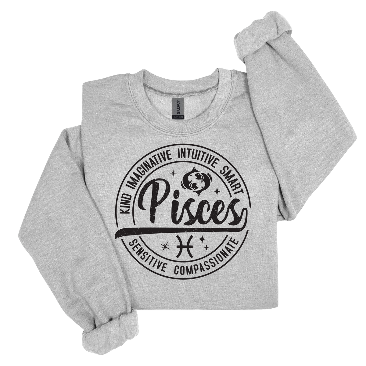 Pisces Zodiac T-Shirt : Celestial Charm Pisces Distressed Apparel