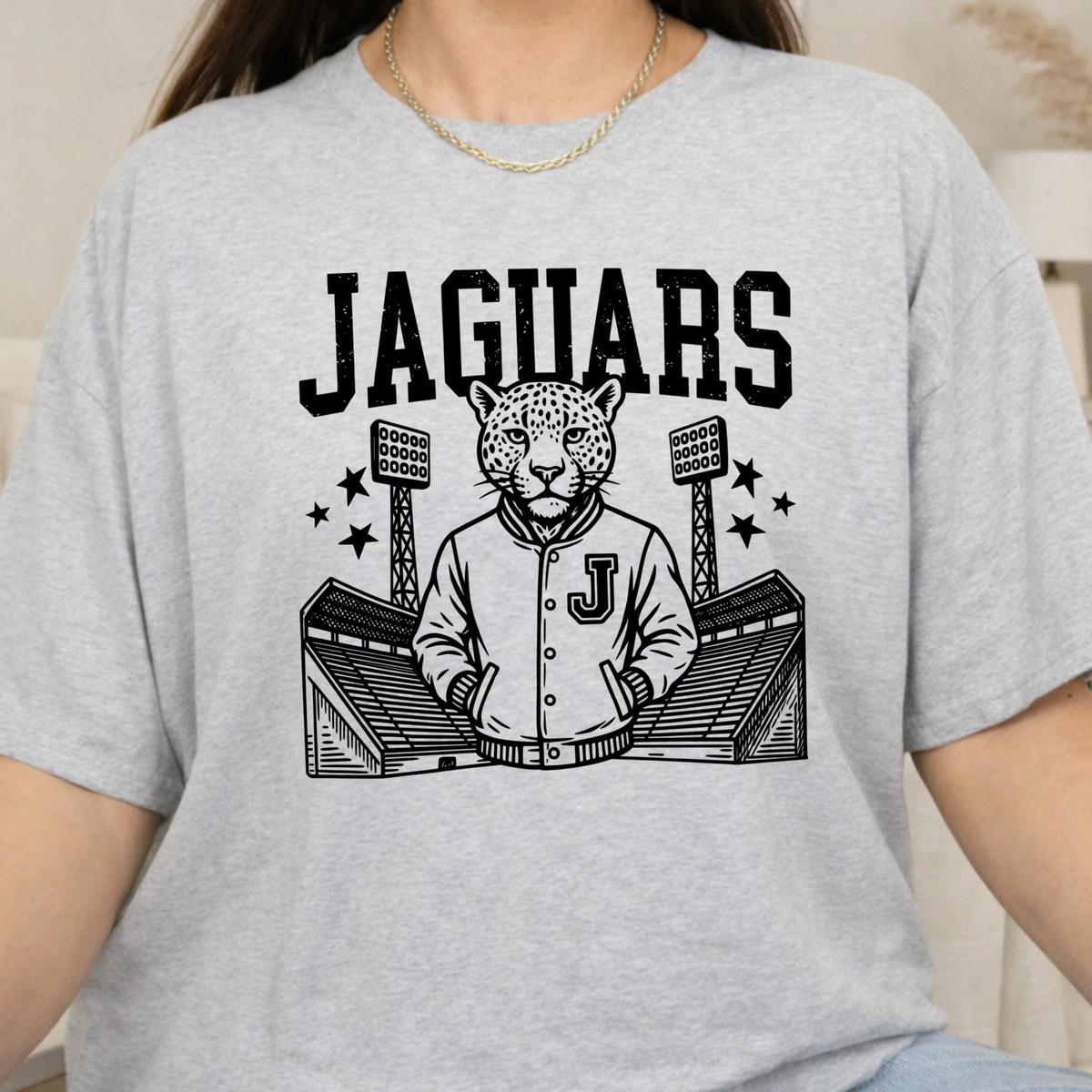 Jaguars Mascot Shirt - Jaguar  Varsity Jacket Football Game Day Spirit T-Shirt

