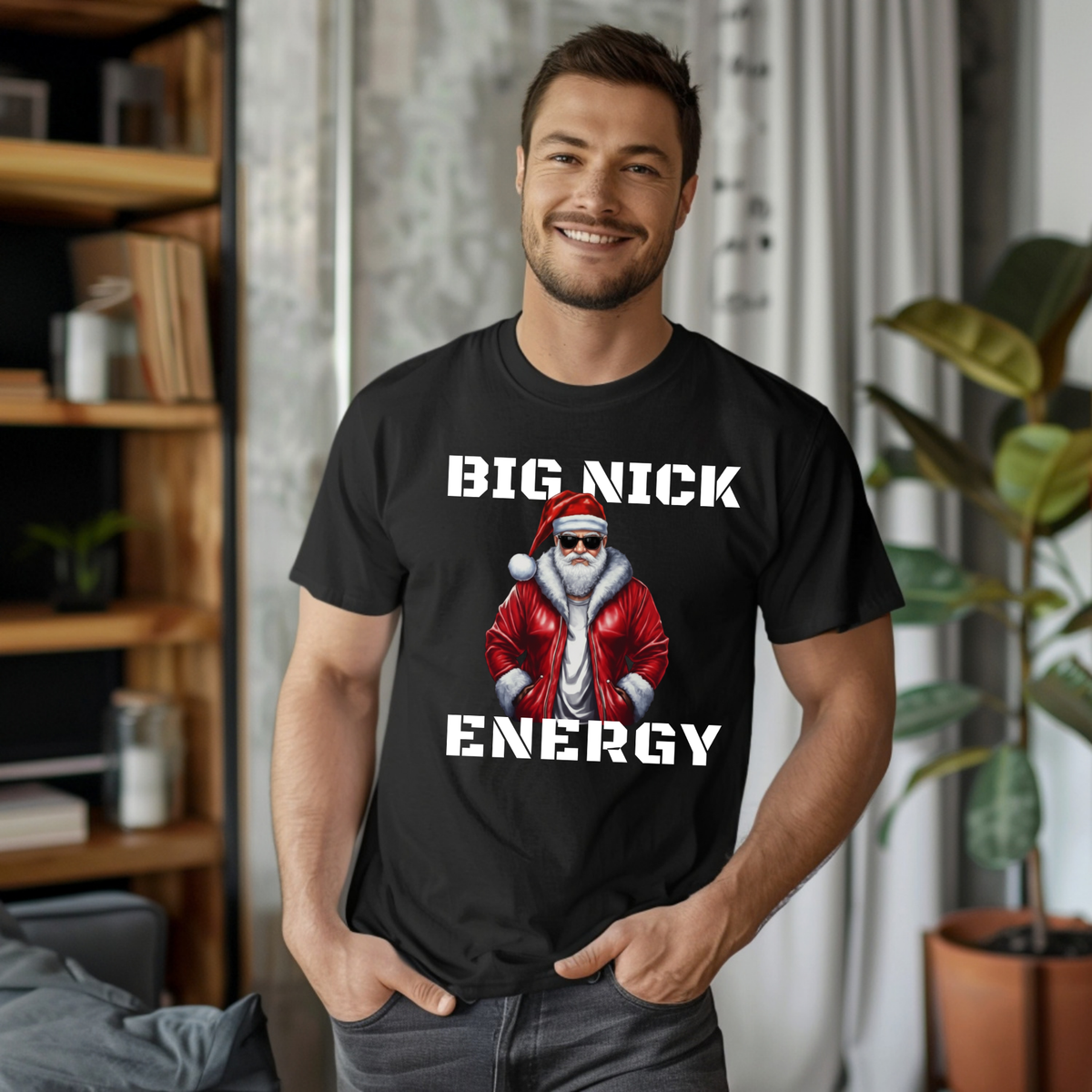 Men's Christmas Shirt - "Big Nick Energy" Funny & Festival Santa Christmas Sweatshirt