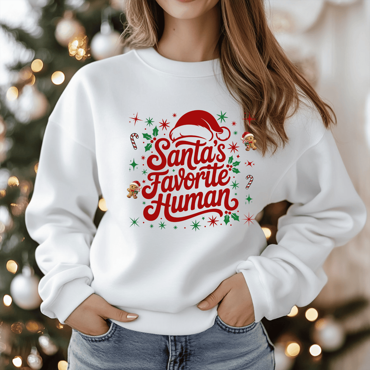 Santa's Favorite Human Shirt- Cute Matching Family Christmas Apparel