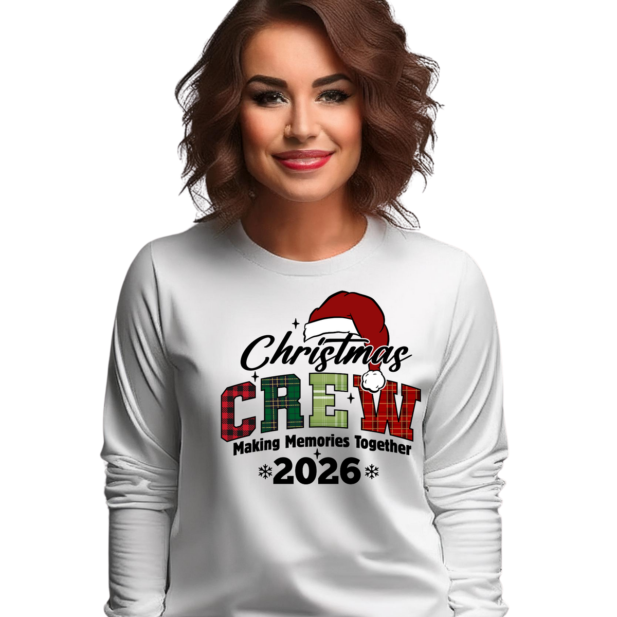 Matching Christmas Crew Family Sweatshirts - Christmas Crew Making Memories 2026: Matching Plaid Family Sweater
