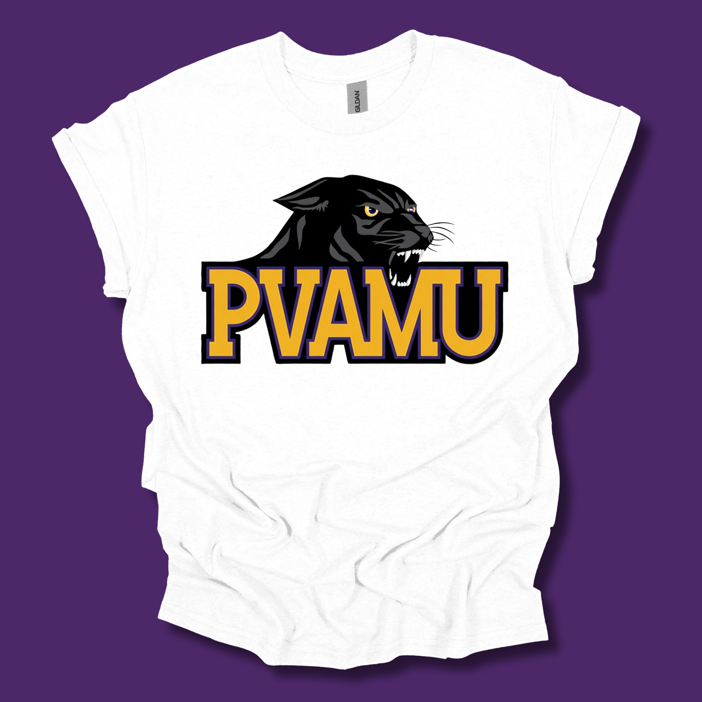 Prairie View Panthers T-shirt - PVAMU Panthers Mascot Purple & Gold HBCU Spirit Tee V2